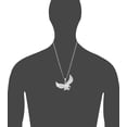 thumbnail image 2 of Large Sterling Silver Eagle Pendant Necklace 12 Grams 2.25 Inches with Diamond Cut Finish and 24 Inch Figaro Chain, 2 of 3