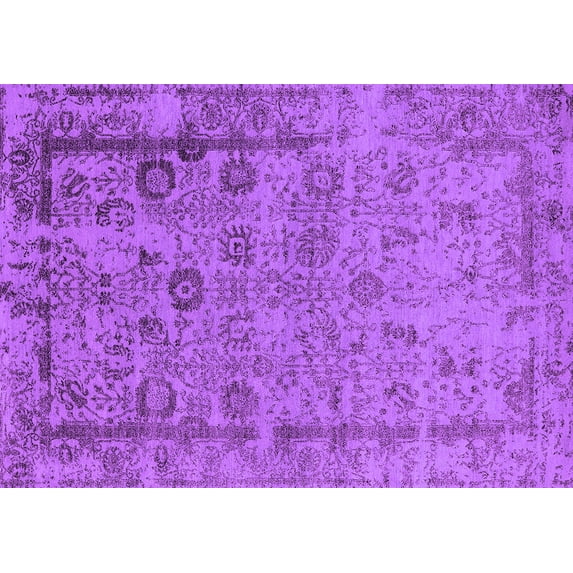 Ahgly Company Indoor Rectangle Oriental Purple Industrial Area Rugs, 2' x 4'