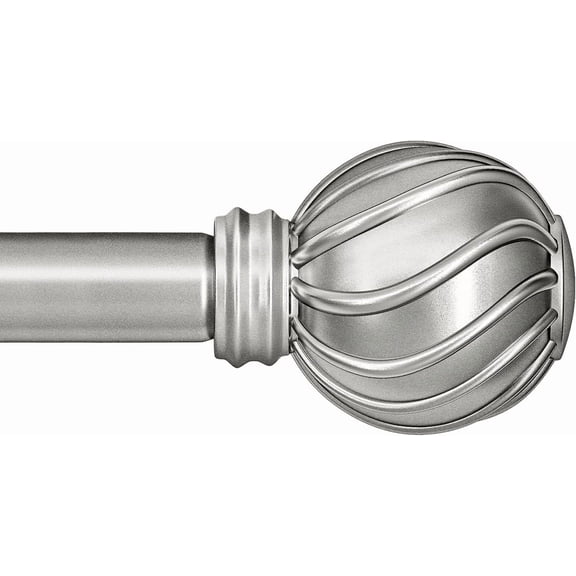Silver Curtain Rods for Windows 72 to 144 Inches Adjustable Length Heavy Duty 7/8" Diameter Window Curtain Rod with Decorative Finials for Outdoor Farmhouse Bedroom Kitchen Living Room