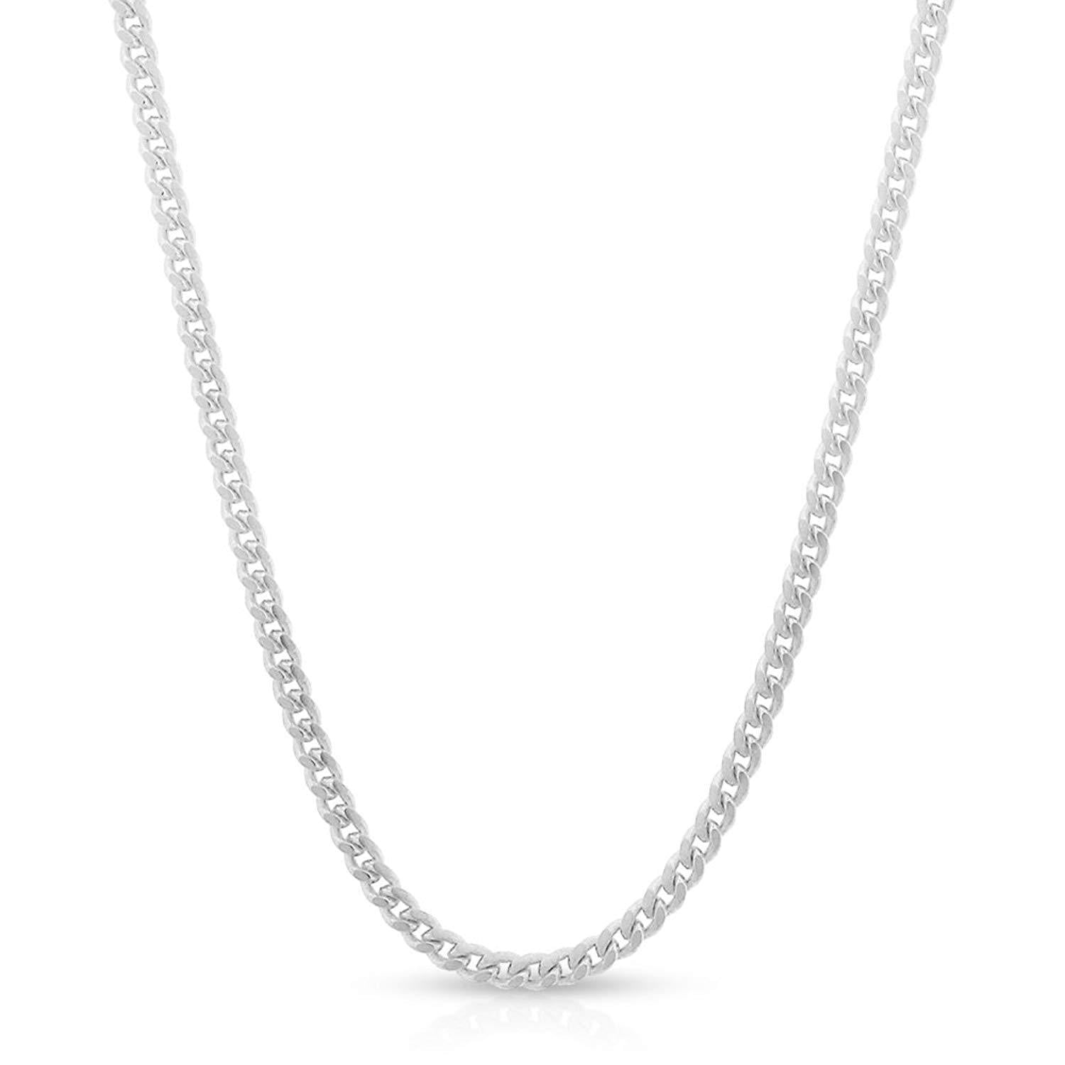 Authentic Solid Sterling Silver 2MM Miami Cuban Curb Link Heavy-Duty .925 ITProLux Necklace Chains 16" - 30", Silver Chain for Men & Women, Made In Italy, Next Level Jewelry