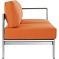 thumbnail image 5 of Silver Orange Shore Outdoor Patio Aluminum Right-Arm Loveseat, 5 of 5