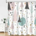 thumbnail image 3 of Christmas Shower Curtain, Winter Shower Curtain, Waterproof Cute Bathroom Shower Curtain, Stars Christmas Tree Shower Curtains, Bathroom Curtains Shower Bathroom Decor, 3 of 5