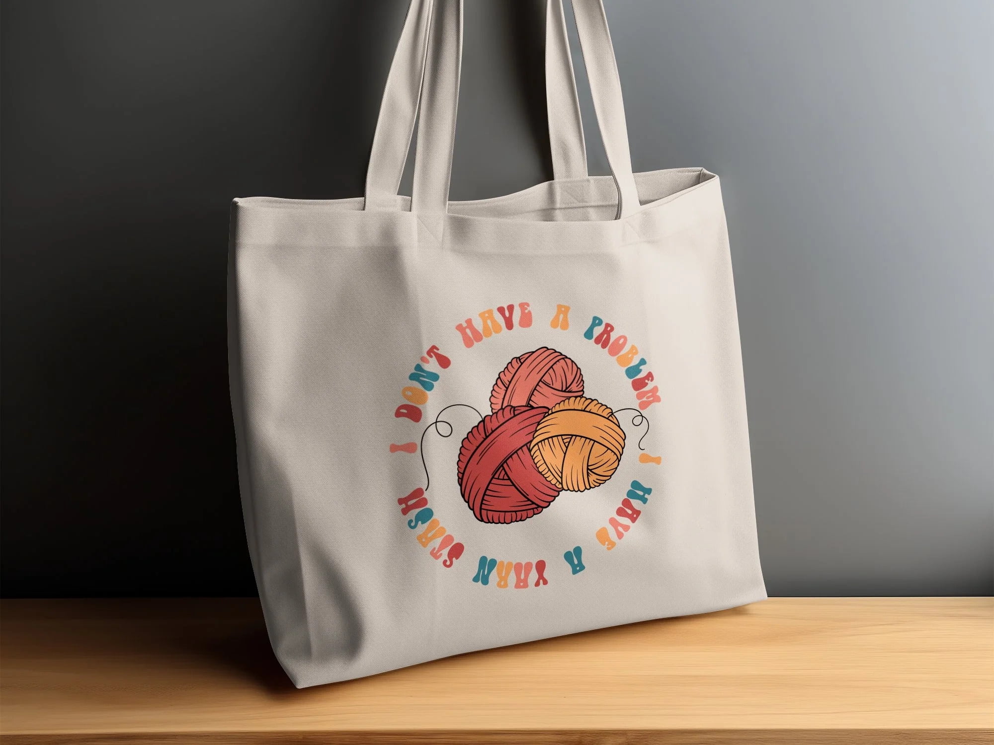 Crocheter Knitter Gift, Crocheting Knitting Yarn Tote Bag, Project Bag