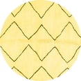 thumbnail image 1 of Ahgly Company Indoor Round Solid Yellow Modern Area Rugs, 3' Round, 1 of 4