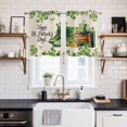 thumbnail image 2 of St. Patrick's Day Kitchen Curtains Window Panels, Lucky Shamrocks Boots Green Leaves Retro Insulated Window Treatment Curtain, Grommet Curtains for Bedroom/Living Room/Bathroom, 2 Piece 27.5"Wx39"L, 2 of 8