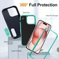 thumbnail image 2 of ELEHOLD for iPhone 14 Hybrid Rugged Case with HD Screen Protector,Dual Layer Hard Protective Invisible Kickstand Non-Slip Drop-Proof Shockproof Anti-Scratches Heavy Duty Cover,Darkblue+Mint, 2 of 7