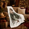 thumbnail image 3 of Rustic Forest Bear Mountain Pinecone Illustration, Peaceful Mountain Lake Scene, Warm Flannel Blanket for Cabin and Lodge, Outdoor Lovers person's Day Gift, Artistic Home Decor, 3 of 9