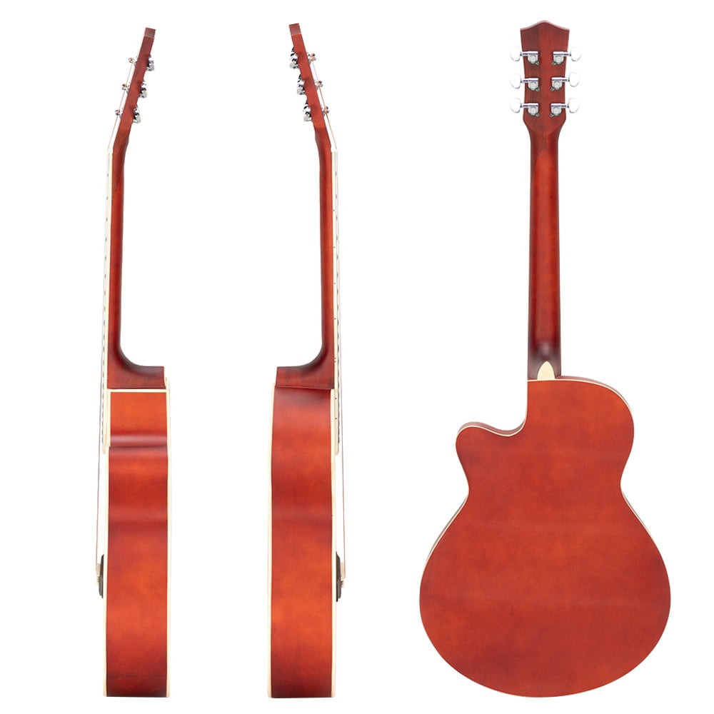 Acoustic Guitar for Beginner/Adult, 40 Inch Cutaway Folk Guitar Kit with Gig Bag and Guard Board, Right Hand, Black