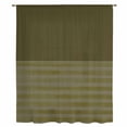 thumbnail image 2 of Olive Green Striped Sheer Curtains 108 Inches Extra Long, Vintage Stripes Ombre Light Filering Curtains, Privacy Drapes Simi Floor to Veiling Curtain for Living Room Bedroom Large Window Treatment, 2 of 8