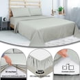 thumbnail image 6 of ROYALE LINENS 300 Thread Count 100% Long Staple Combed Cotton Stripe Sheet Set - 4 Piece Queen Bed Sheets - 1 Fitted, 1 Flat & 2 Pillow Cases - Soft Cool & Crisp Sheet Set (Queen, Narrow Stripe Grey), 6 of 10