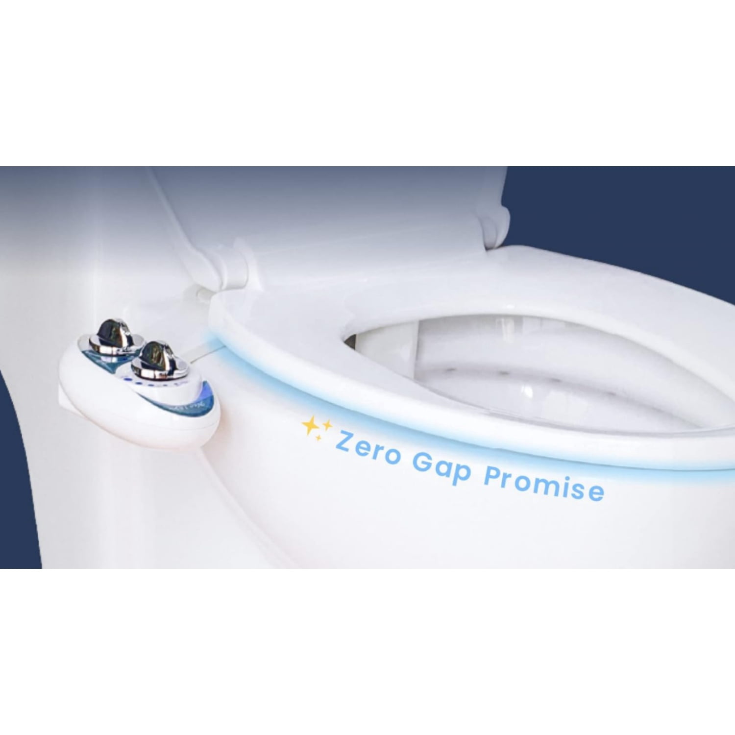 Single Nozzle, Self-Cleaning, Non-Electric Bidet Attachment for Toilet Seat, Adjustable Water Pressure, Rear Wash (Blue)