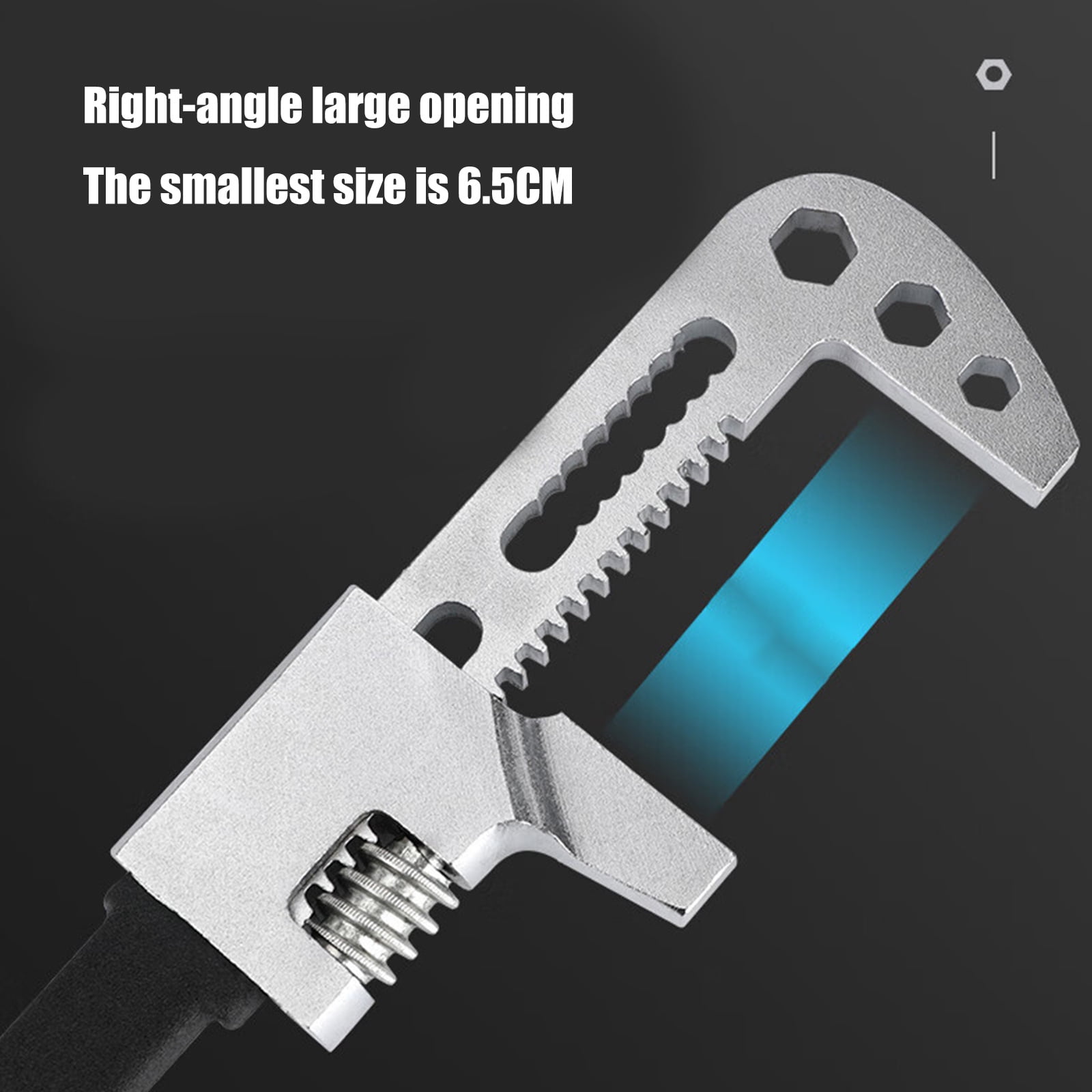 F Type Adjustable Wrench Steel Bathroom Sink Wrench Household Pipe Spanners Pipe Wrench and Large Opening Wrench