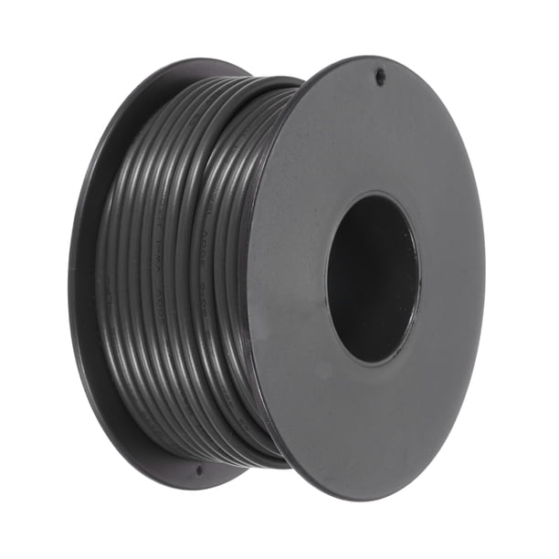 Uxcell Cable de Conexión Trenzado 18AWG 15m/50ft Negro Eléctrico UL1007 Bobina de Cobre Estañado para Conexiones Internas Marinas