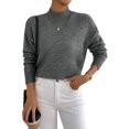 thumbnail image 2 of Women'S Seamless Sweater Ready to Wear Long Sleeve Knitted Pullover Tops Dark Gray L, 2 of 8