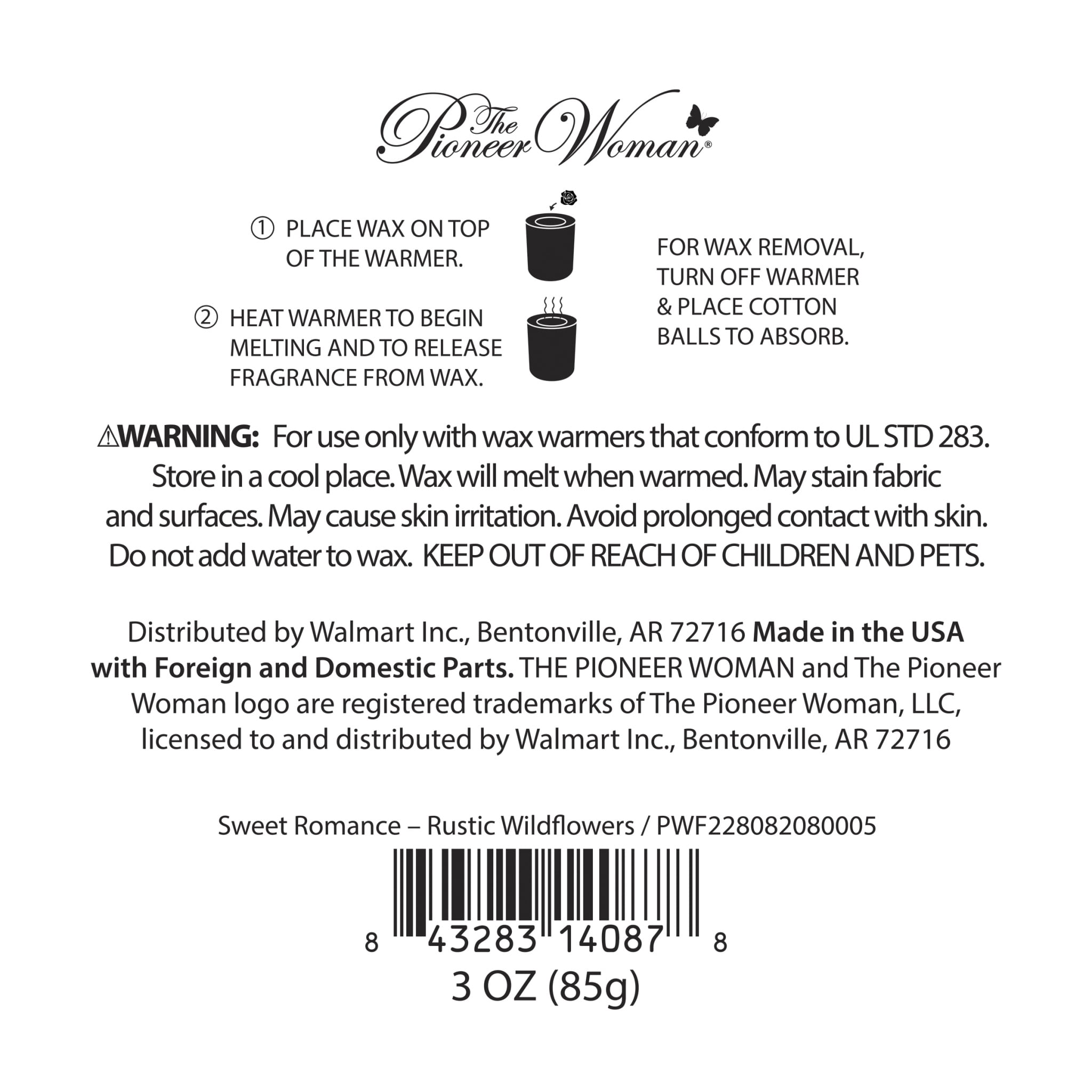 (2 pack) The Pioneer Woman Figural Wax Melts, Rustic Wildflowers, 10 Count