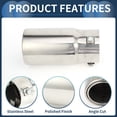 thumbnail image 4 of Exhaust Tip Rear 1.5" - 3.1"  Inlet 3.5" Outlet 6.9" Length Tailpipe for Toyota Land Cruiser 150 Prado 10-18 Stainless Steel Silver Tone Bolt on, 4 of 7