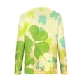 thumbnail image 4 of Pompotops T-shirts Décontractés à Manches Longues pour Femmes Imprimé St. Patrick Col Rond Chandail Tops Liquidation, 4 of 5