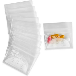 Pill Pouch Bags - (Pack of 100) 4'' x 2.75 - 3 Mil BPA-Free, Poly Bag  Disposable Zipper Pills Baggies, Daily AM PM Travel Medicine Organizer  Storage