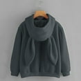 thumbnail image 4 of Womens Rabbit Ear Hoodie Cute Bunny Embroidery Sweatshirts Solid Color Long Sleeve Pullover Tops Fall Hoodies with Pocket, 4 of 4