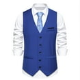 thumbnail image 2 of Men's Vest Spring And Summer New Foreign Trade Single-Breasted Solid Color Slim V-Neck Men's Suit Vest, 2 of 3