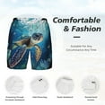 thumbnail image 5 of Sigee Watercolor Turtle4 Print Mens Swim Trunks with Compression Liner Quick Dry Swim Stretch Beach Shorts with Pockets,S-3XL, 5 of 7