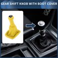 thumbnail image 2 of Unique Bargains 5 Speed Manual Gear Shifter Knob with Cover, Automotive Gearbox Stick Shifter Lever Knob for VW Bora 1999-2005 Plastic Faux Leather Yellow Black, 1 Pc, 2 of 6