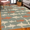thumbnail image 3 of Sea Animals Decorative Rug, Monochrome Shark Illustration Fashion Maritime Illustration Aquatics, Quality Carpet for Bedroom Dorm and Living Room, 6 Sizes, Taupe Grey, by Ambesonne, 3 of 4
