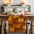 thumbnail image 2 of Fall Table Runner Thanksgiving Orange Harvest Pumpkin Table Runners Autumn Maple Leaves Cotton Linen Dresser Scarf Kitchen Dining Table Decor for Fall Holiday Party Decor 13x90 Inch, 2 of 9