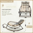 thumbnail image 4 of RADIATA Beige Oversized Indoor Outdoor Rocking Papasan Lounge Reclining Chair with Footrest 2 Pcs, 4 of 9