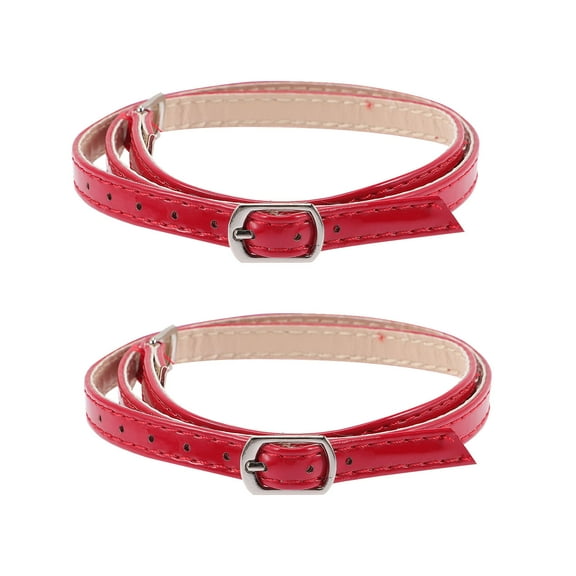 Worgeous High Heel Anti-Loose Straps Red Synthetic Leather 2 Pairs for Women