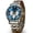 gold&blue, variant on Men's Two-Tone Stainless Steel Chronograph Watch - Blue Dial Luminous Waterproof Calendar Business Sport Quartz Wristwatch