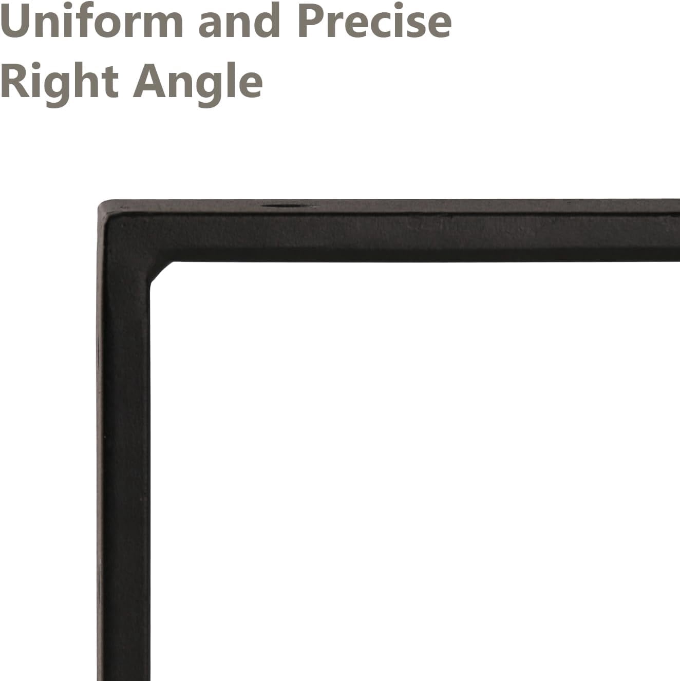 4-Pack 8 Inch Countertop Support Brackets, Heavy Duty L Brackets for Quartz/Wood/Laminate/Granite Countertops | 3/8" Thick Metal Steel | Frosted Black Powder Coated