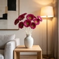 thumbnail image 6 of Artificial Gerbera Daisies Real Touch Faux Flower Bendable Stems Home Wedding Party Vase Decor Lifelike Floral Arrangement for Table Centerpiece Decoration Spring Summer Home Decor, 6 of 6