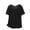 Black, variant on Solid Color Crew Neck Short Sleeve Base Tee Thin Lightweight Fabric Cutting Daily Indoor Loungewear Pajama Top
