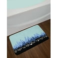 thumbnail image 2 of Silhouette Bath Mat, City Houses Business Skyline Urban Outdoor Scene Illustration, Plush Bathroom Decor Mat with Non Slip Backing, 29.5" X 17.5", Black Seafoam and Blue Grey, by Ambesonne, 2 of 2