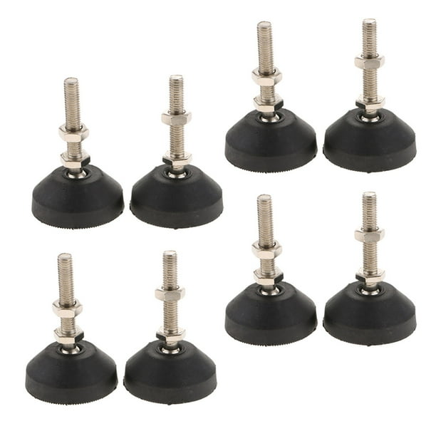 8 Uds M10x50mm niveladores de muebles de goma de acero al carbono | Patas de muebles ajustables Sunnimix Pies de nivelación ajustables