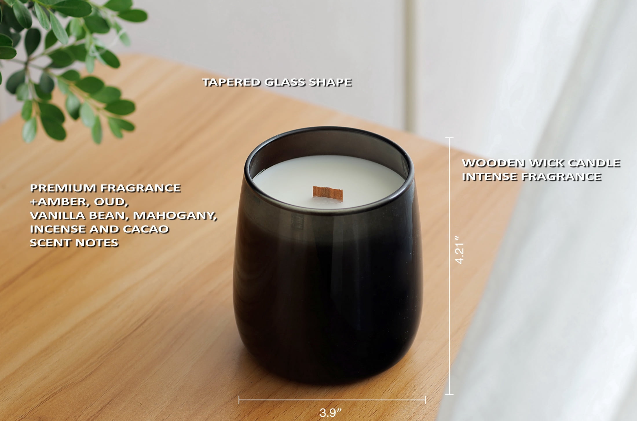 Better Homes & Gardens Warm Leathered Amber Scented Wooden 1-Wick Jar Candle, 14.5 oz