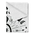 thumbnail image 2 of Engagement Party Soft Flannel Fleece Blanket, Western Themed Will YOu Marry Me Words with Hearts Celebration Image, Cozy Plush for Indoor and Outdoor Use, 70" x 90", Black and White, by Ambesonne, 2 of 5