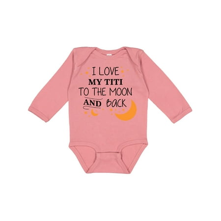 

Inktastic I Love My Titi to the Moon and Back Gift Baby Boy or Baby Girl Long Sleeve Bodysuit