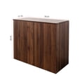 thumbnail image 4 of Noble House 35.9" Modern Computer Desk with Drawers, Extendable Corner Study Table, 2-Tier Shelf Storage, Walnut, 4 of 11
