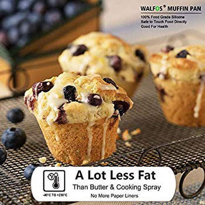 Walfos Mini Silicone Muffin Pan - 24 Cups, BPA Free and Dishwasher Safe,  Non-stick Silicone Cupcake Baking Pan, Great for Making Muffin Cakes, Tart