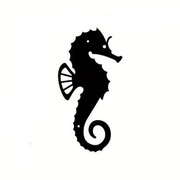 11.81×6.29 Inches Metal Iron Bring The Beach Home: Silhouette Seahorse Home Art Decor Sticker for House & Yard Decoration Wall Decor, Metal Wall