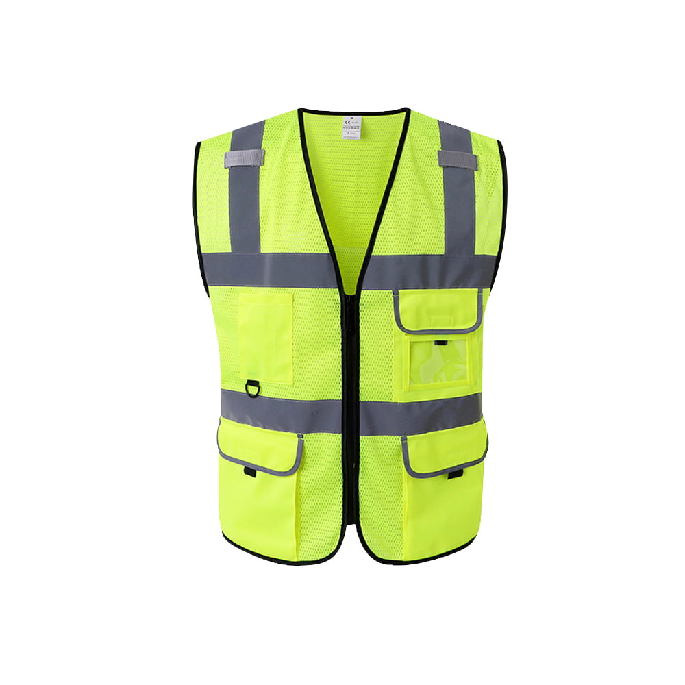 Details about   Hi Vis Vest High Visibility Reflective Waistcoats Phone & ID Pockets Workwear