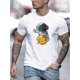 thumbnail image 1 of Cartoon Astronaut Graphic Print Men's Creative Top, Casual Short Sleeve Crew Neck T-shirt, Men's Clothing For Summer Outdoor, 1 of 5
