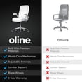 thumbnail image 3 of Oline ErgoAce Ergonomic Executive Office Chair, Rolling Home Desk PU Leather Gaming Computer Chair with Adjustable Armrests, Lumbar Support, Blade Wheels (White), 3 of 7