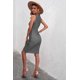 thumbnail image 1 of ABPHQTO Minivestido de mujer gris sin mangas con dobladillo arqueado, 1 of 5