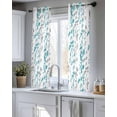 thumbnail image 5 of Teal Blue Grey Botanical Sheer Curtains 45 Inch Length 2 Panels Set for Living Room/Bedroom, Spring Floral Summer Farmhouse Kitchen Curtains Grommet Semi-Sheer Curtains Window Treatments 42"x45"x2, 5 of 7