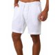 thumbnail image 1 of Kb 2022 nuevos pantalones cortos de lino y algodón para hombre, pantalones de lino de Color sólido transpirables de verano para hombre, ropa de calle de Fitness S-4xlwhiteAsia XXL 80-90 KG, 1 of 3