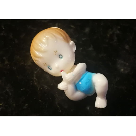 3 Inch Plastic Babies Favor (12 pieces) Blue