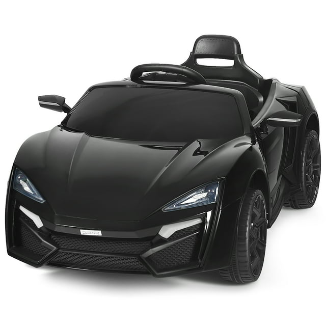 Costway 12V Kids Ride On Car 2.4G RC Electric Vehicle w/ Lights MP3 Openable Doors Black